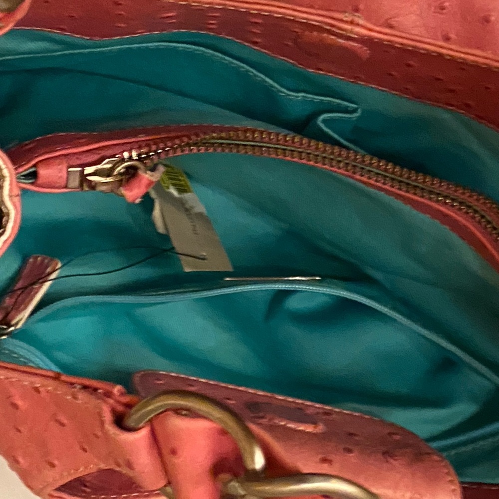 Leather ostrich, print bag - Picture 8 of 10